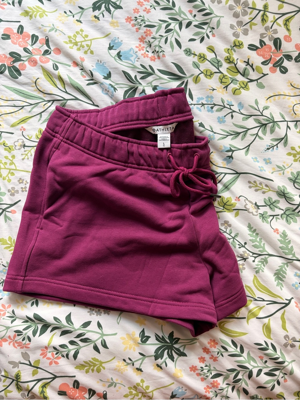 Athleta Heavyweight Terry Sportie Short, Wildberry Wash, large - Picture 4 of 5